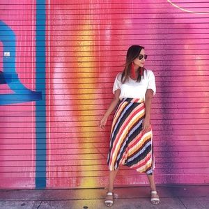 Rainbow pleated skirt